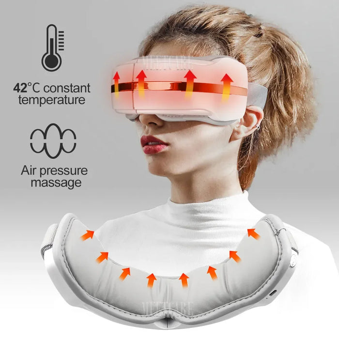 Eye Massager Smart Airbag Vibration Hot Compress Massage Bluetooth Music Eye Fatigue Relief Relax Migraines Relief Sleep Improve