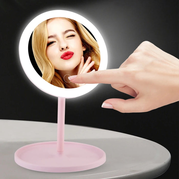 Light up your beauty routine: LED cosmetic mirror with dimmable, rotating and memory functions - USB cosmetic mirror with monoch