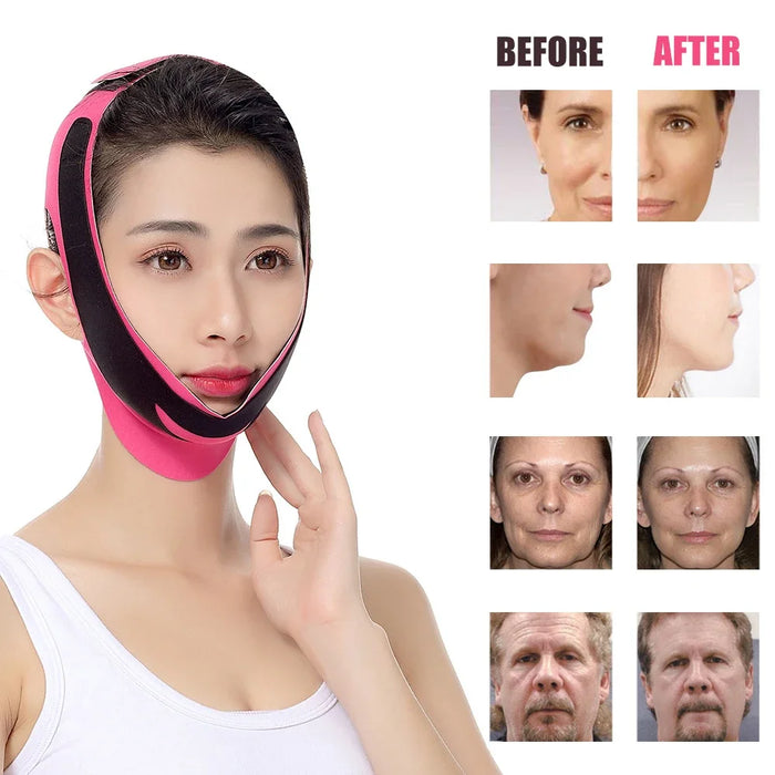 Face Slimming Bandage V Line Facial Shaper Elastic Double Chin Remover Lift Up Belt Face Massager Women Strap Skin Beauty Care