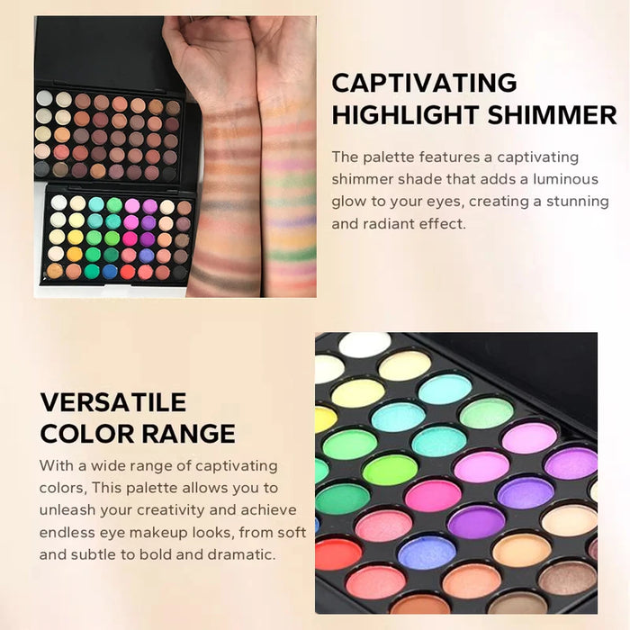 40 Color Matte Eyeshadow Palette Glitter Eye Shadow Waterproof Long Lasting Make Up Pallet Shimmer Fashion Women Beauty Eyes