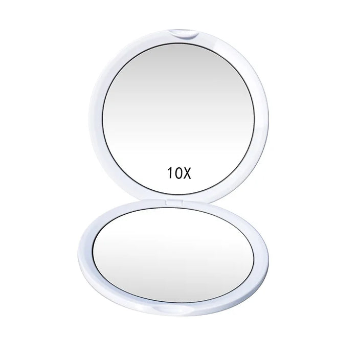 Portable Mini Makeup Mirror Compact Pocket Handheld Mirror 10x Magnifying Double Sided Makeup Mirror Travel Beauty Cosmetic Tool