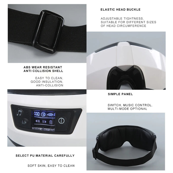 Eye Massager Smart Airbag Vibration Eye Health Care Instrument Hot Compress Bluetooth Massage Glasses Fatigue Pouch & Wrinkle