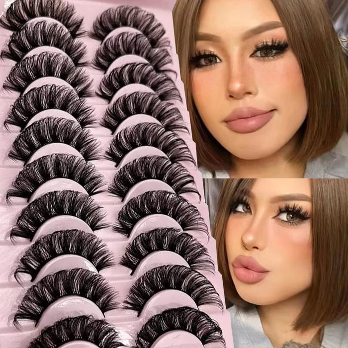 Russian Strip Lashes Makeup Lashes 25mm 3D Mink Volume Fluffy Natural False Eyelashes Thick Dramatic Mink Eyelashes Wholesale