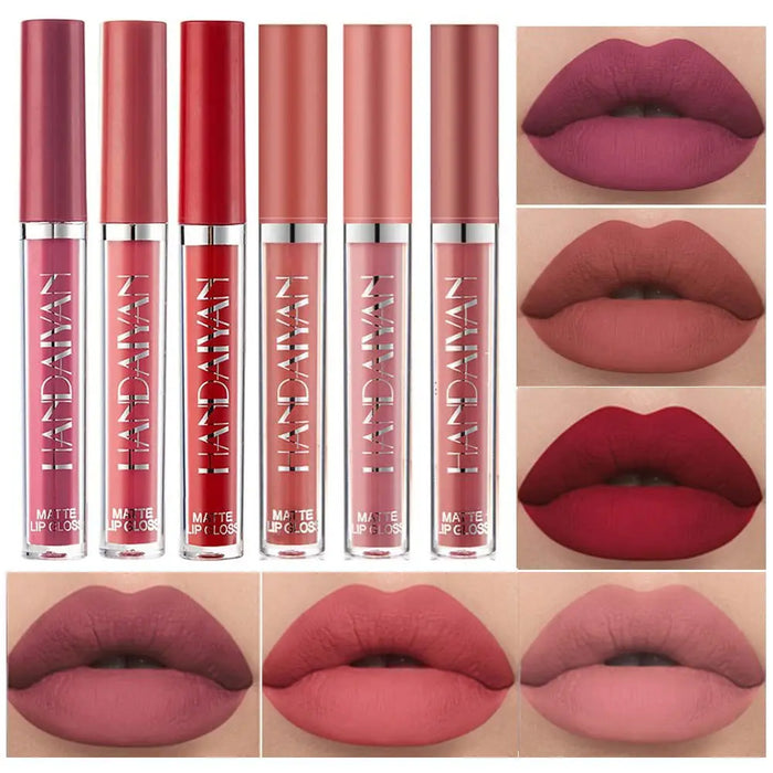 HANDAIYAN Lip Mud Lazy Man Color Mouth Red Lip Glaze Authentic Matte Lip Color Not Easy To Stain Cup Cross  Wholesale