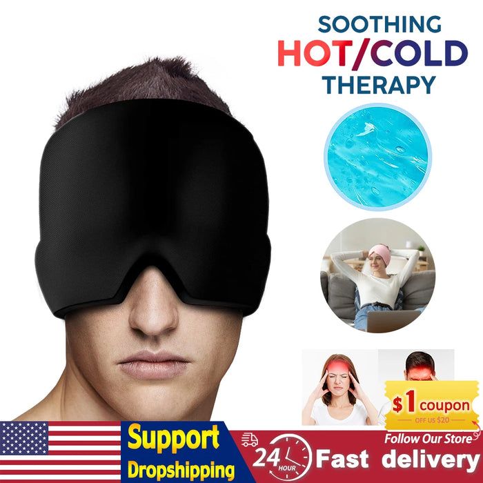 Head Massager Cap Gel Hot Cold Therapy Headache Migraine Relief Cap Stress Pressure Pain Relief Massage Gel Hat Clod Headache