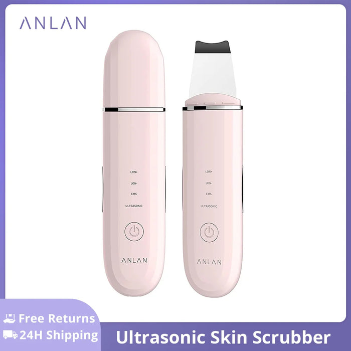 ANLAN Ultrasonic Skin Scrubber Deep Cleaning Limpieza Facial Pore Spatula EMS Face Lifting Ultrasonic Peeling Skin Care Tool