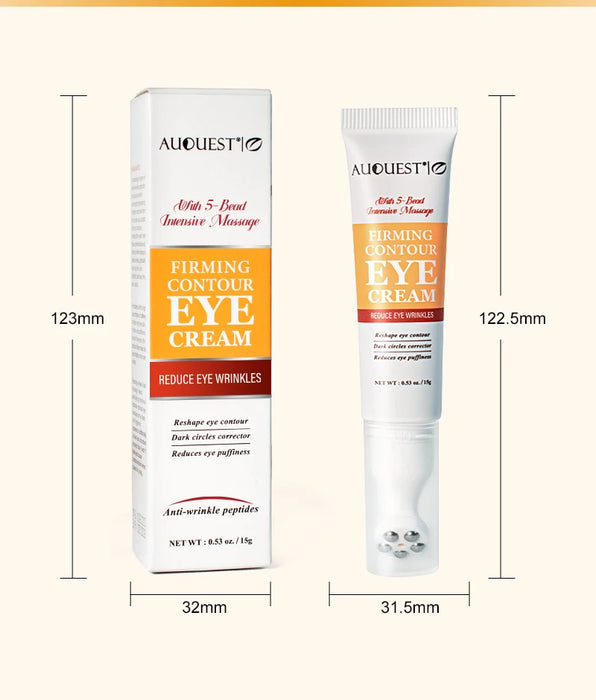 Eye Bags Dark Circles Eye Cream Caffeine Fine Lines Roller Ball Massager Under Eye Wrinkle Removal Creams Lift Skin Care AUQUEST