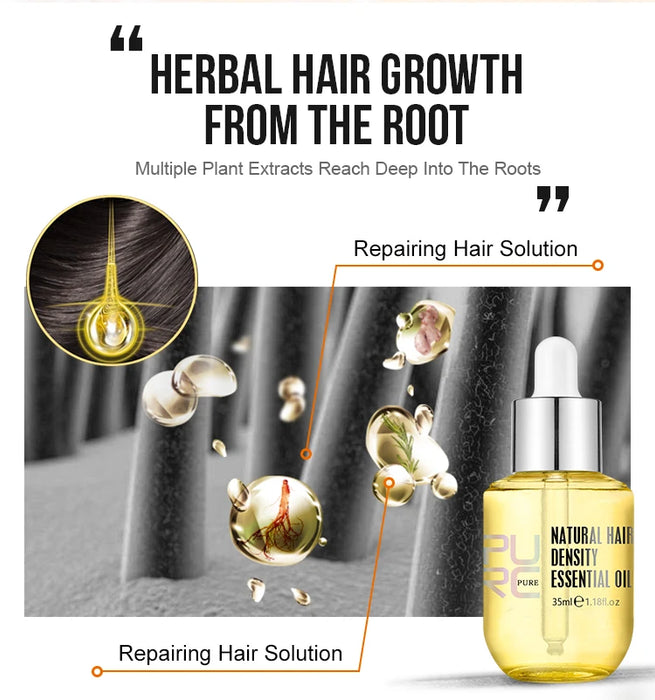 PURC Ginger Hair Growth Oil for Men Women Fast Regrow Hair Thicker & Fuller Root Strengthening Hair Loss Treatment Hair Care