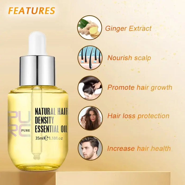 PURC Ginger Hair Growth Oil for Men Women Fast Regrow Hair Thicker & Fuller Root Strengthening Hair Loss Treatment Hair Care