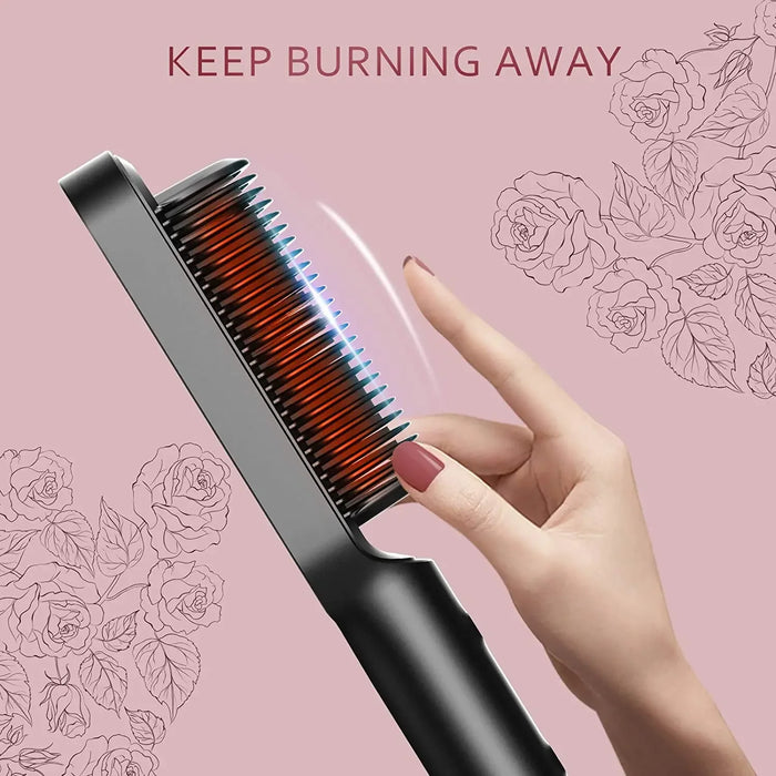 New Hair Straightener Professional Quick Heated Electric Hot Comb Hair Mini Comb Personal Care Multifunctional Hairstyle Brush