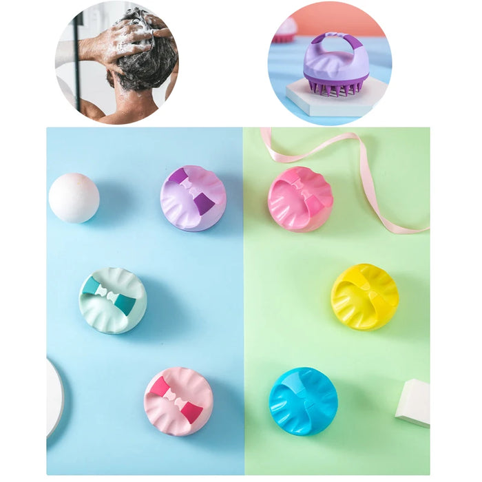 Portable Silicone Shampoo Brush Handheld Round Soft Scalp Massage Brush Bath Massage Brush Hair Shower Brush Comb Hair Care