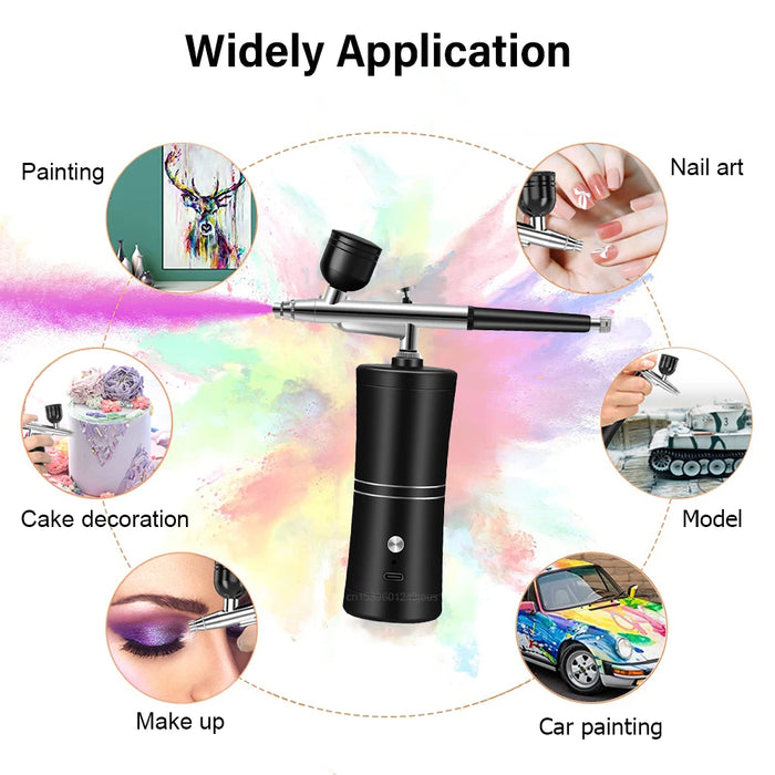 Airbrush Nail With Compressor Portable Airbrush Nails Airbrush For Nail Cake Painting Crafts Air Brush Nail Art Paint Compressor