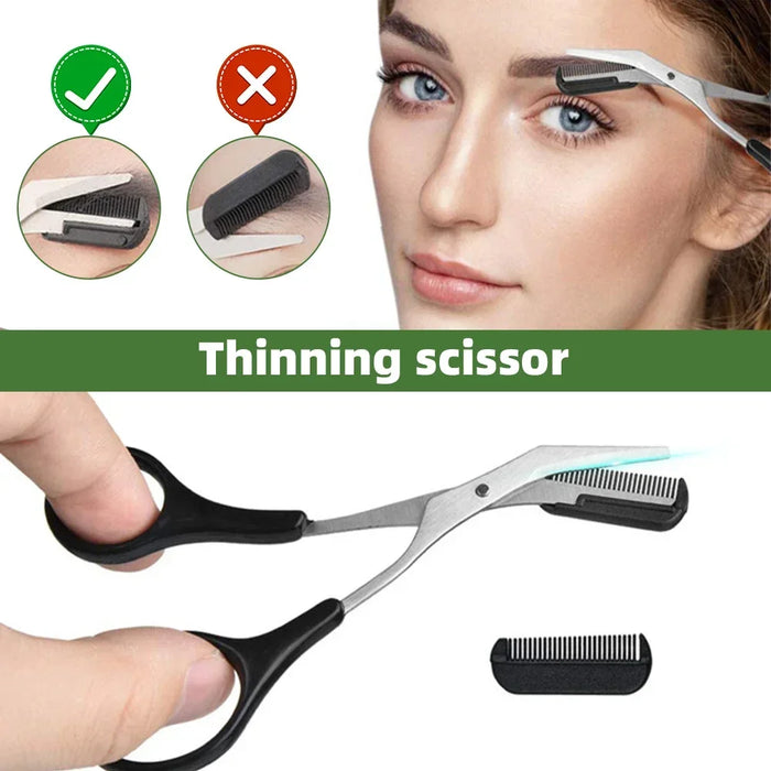 Eyebrow Trimmer Set Trimming Knife Women's Make-up Accessories Professional Trimmer Stainless Steel Blades Scissors Makeup Tool