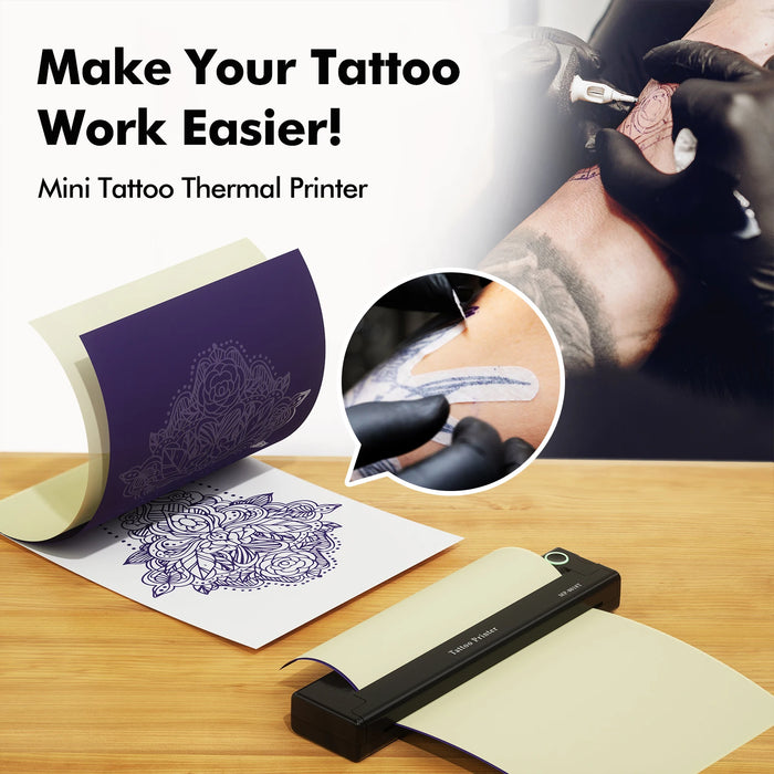 8018T Wireless Tattoo Transfer Stencil Printer Tattoo Transfer Thermal Copier Machine Compatible with Smartphone & PC