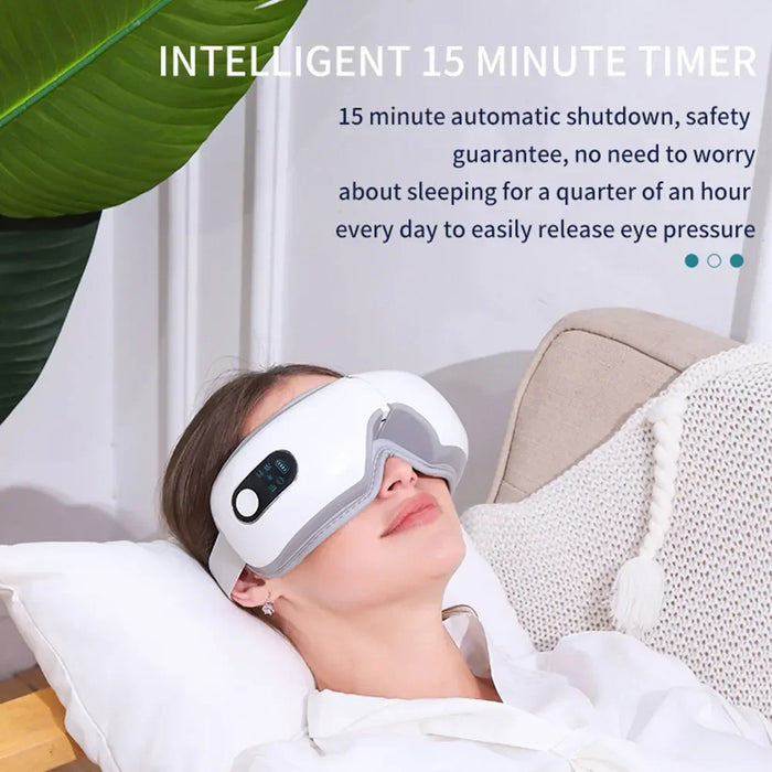 Heated Eye Massager Smart Airbag Vibration Eye Care Instrument With Bluetooth Eye Massage Glasses Fatigue Pouch ＆ Wrinkle