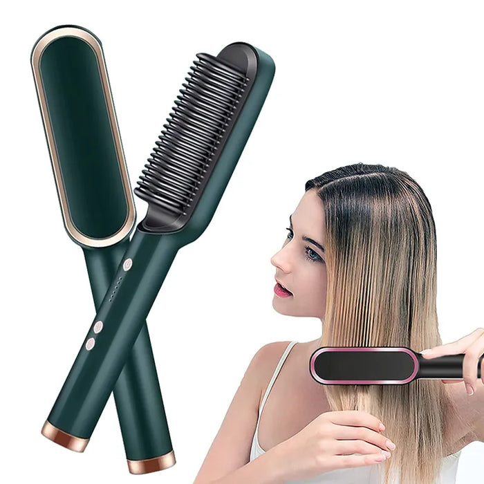 Home Use Professional Electric Flat Iron LCD Display Fast Ceramic Multi-function Hair Straightening Brush