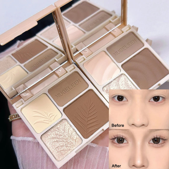 4 Colors Facial Highlighter Makeup Palette 3D Nose Shadow Cosmetics Matte Face Contouring Shadow Palette Face Beauty Makeup Tool