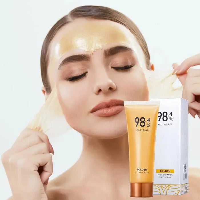 98.4% Gold Foil Peel-Off Mask Exfoliate Remove Blackheads Facial Peel-Off Mask Unclog Cleaning Pores Lift Firm Women Face Care