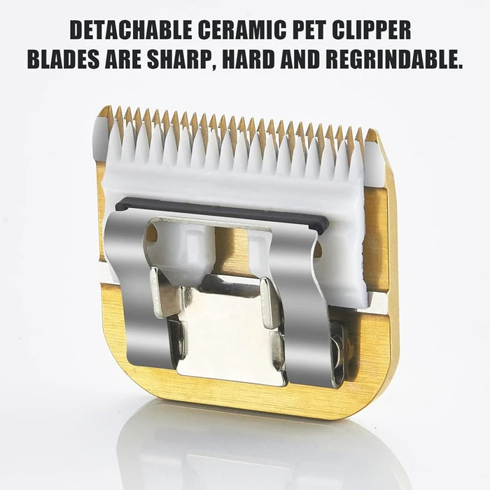 7FC Detachable Pet Dog Clipper Ceramic Blades Set Compatible with most Andis AG,AGC,AGP,AGRC,Oster A5,Wahl KM10 Series Clippers