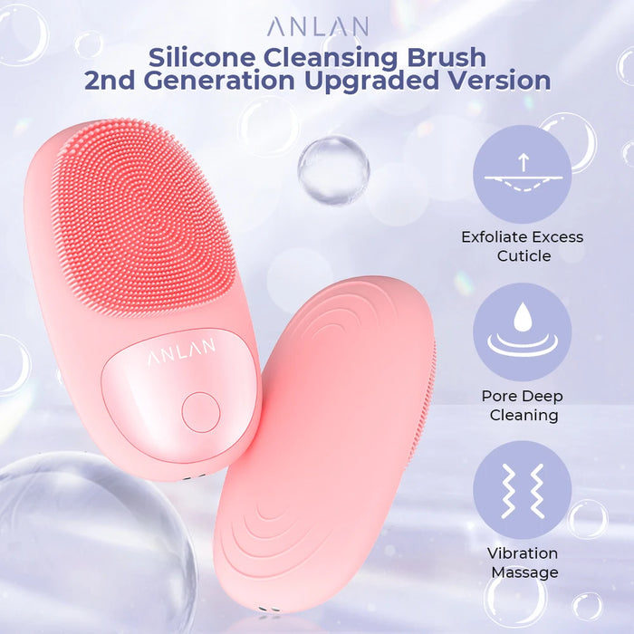 ANLAN Waterproof Electric Facial Cleansing Brush Silicone Facial Cleaning Brushes Vibration Massage Face Cleaner Skincare Tools