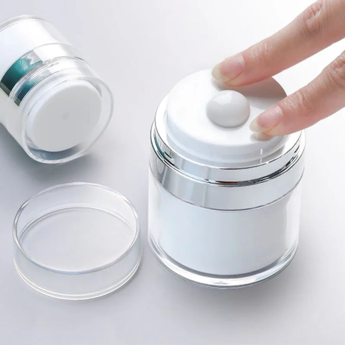 15/30/50g Empty Airless Pump Jar Refillable Acrylic Cream Bottle Vacuum Bottle Portable Size Container of Makeup Lotion Cosmetic