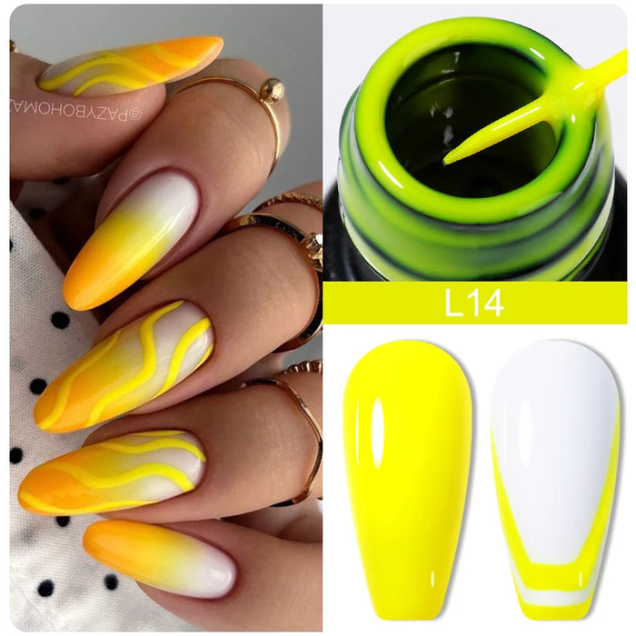 LILYCUTE 5ml Metallic Liner Gel Nail Polish Chrome Super Bright Mirror Effect Painting Drawing Line French Gel Nail Art Varnish