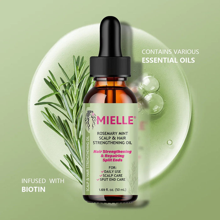 Hair Growth Essential Oil Rosemary Mint Hair Strengthening Oil Nourishing Treatment for Dry Mielle Organics and Split Ends Hair