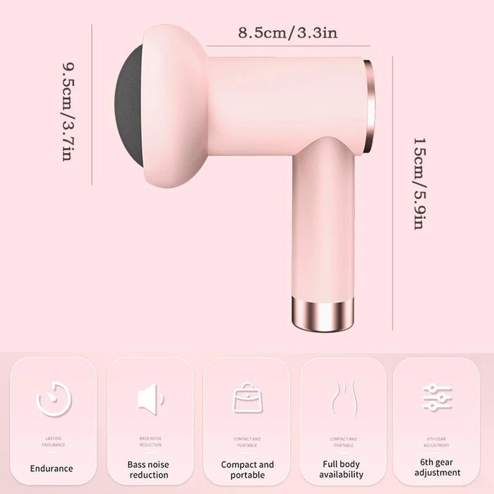 Massage Gun Wireless Charging Fat Pushing Machine Handheld Portable Massage Stick Neck, Waist, Shoulder Kneading Pink White