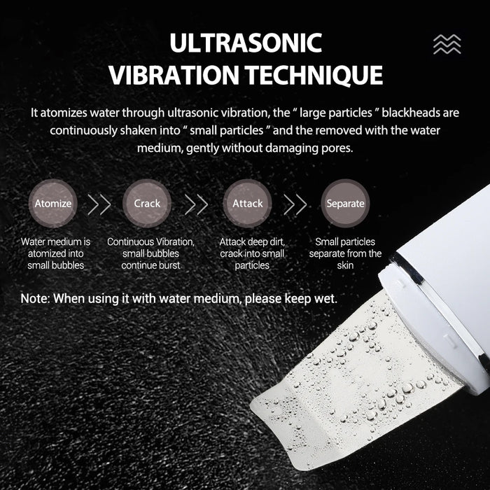 EMS Ultrasonic Skin Scrubber Vibration Facial Spatula Peeling Shovel Ion Acne Blackhead Remover Clean Cavitation Face Massager