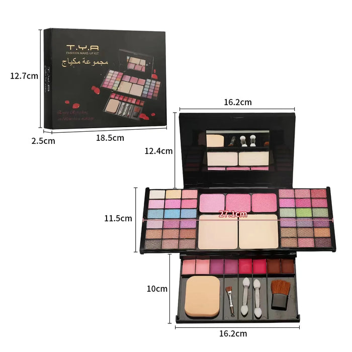 Fashion 49 Color Eyeshadow Palette Set Makeup Set Full Kit 36 Eye Shadow + 8 Lip Gloss +3 Blush +2 Power with Make Up Brush Puff