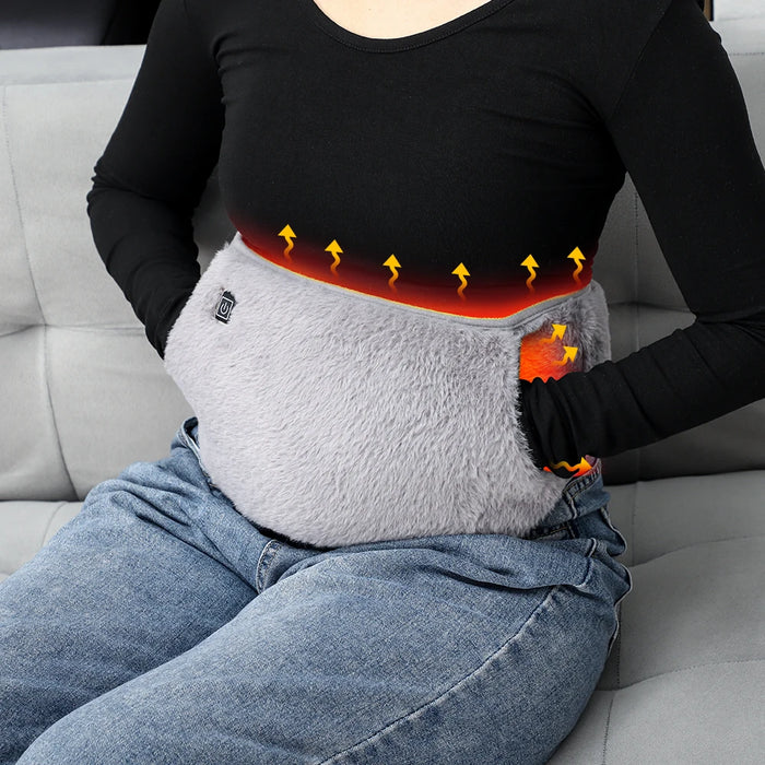 Electric Heating Pad for Menstrual Cramps Plush Warm Palace Belt Lumbar Abdominal Pain Relief Uterus Hand Warmer Winter