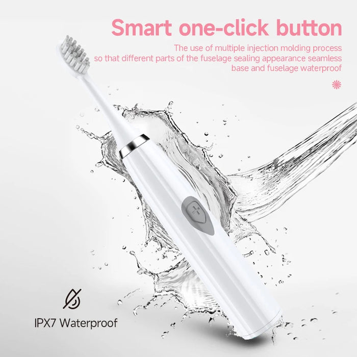 Electric Toothbrush for Adults Teeth Cleaner Soft DuPont Bristle Portable Battery Endurance IPX6 Waterproof Oral Care