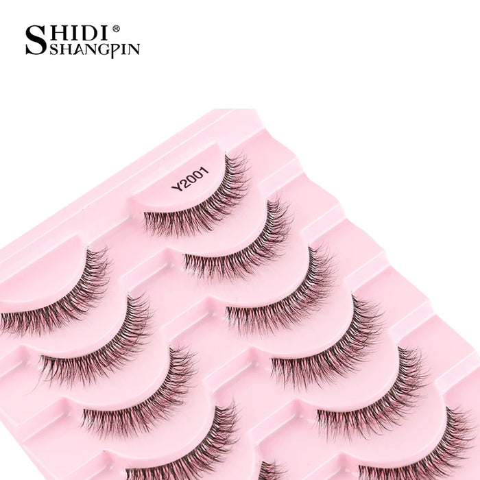 SHIDISHANGPIN 5/10Pairs False Lashes Cat Eye Eyelashes Eyelash Extension 3D Mink Half Lashes Natural Makeup faux Cils maquiagem