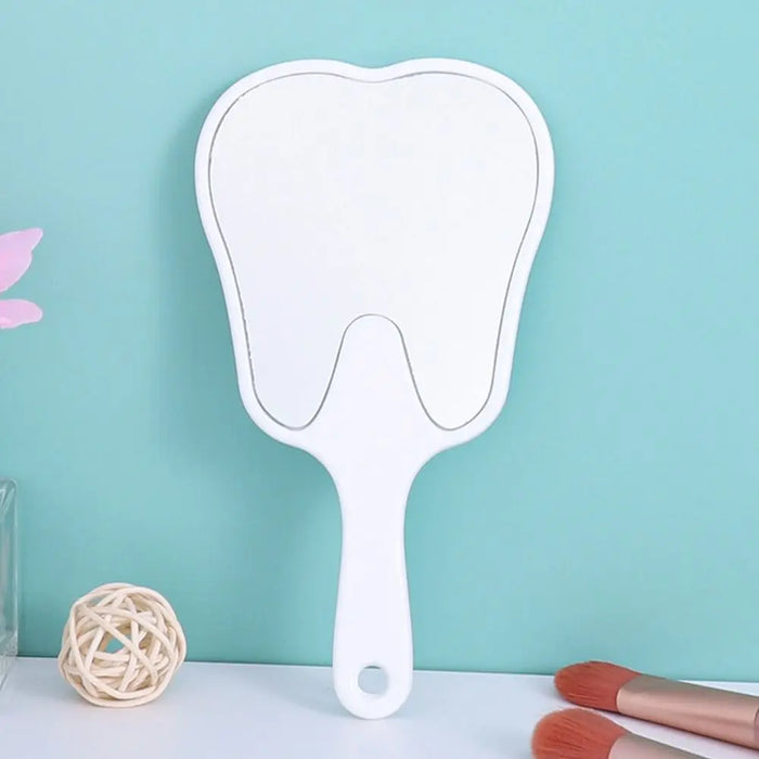 Tooth Shaped Handheld Mirror Practical PVC High Definition Dental Mirrors Makeup Mirror Gift