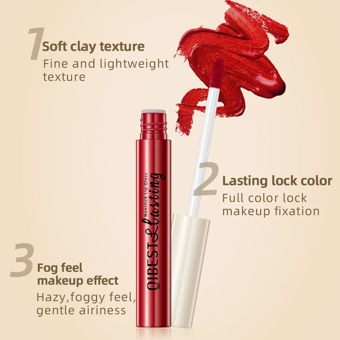 QIBEST 12pcs Matte Liquid Lipstick Set Waterproof Long Lasting Velvet Nude Red Lip Gloss Tint Makeup Cosmetic Lipsticks Lipgloss