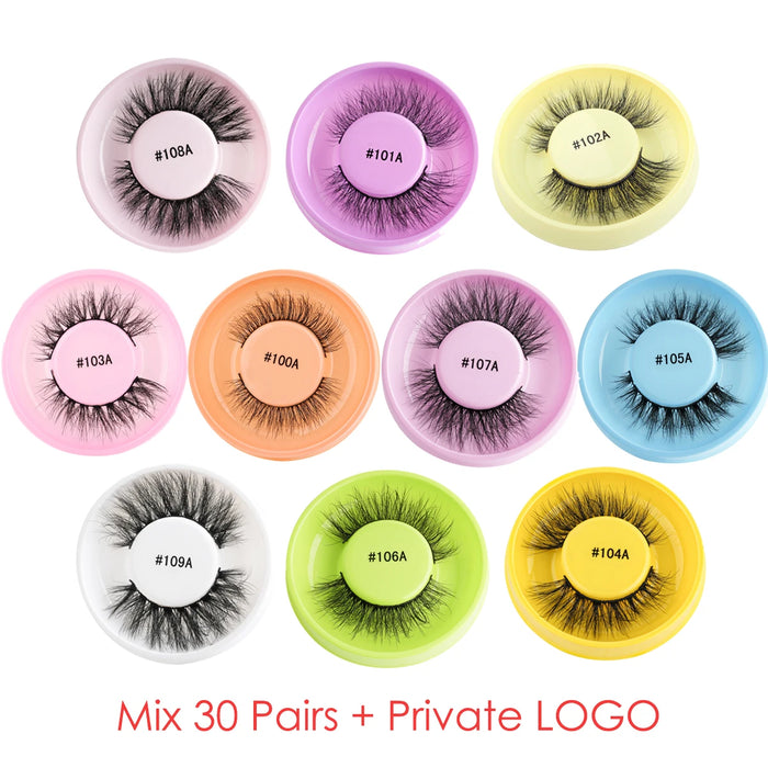 Wholesale Maquiagem Eyelashes 4/10/20/50/100PCS 3D Mink Lashes Set Natural False Eyelashes Makeup Thick Lashes Faux Clis In Bulk