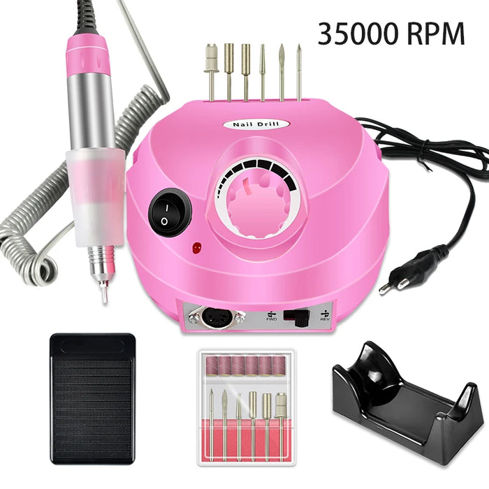 35000RPM Electric Nail Drill Professional Manicure Machine Nail Sander Nails Drill Bit Portable Nail Salon Polisher Equipment