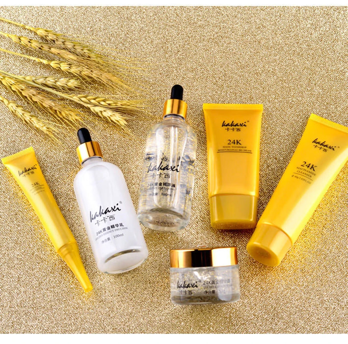 24K Gold Nicotinamide Skin Care Set Moisturizing Skin Face Essence Face Cream Remove Dark Circles Eye Cream Exquisite Gift Box