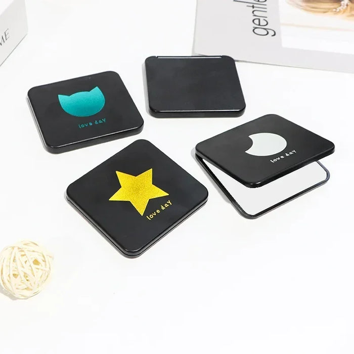 Foldable Makeup Mirror Mini Square Makeup Vanity Mirror Portable Hand Mirrors Double-side Compact Mirror Pocket Cosmetic Mirrors