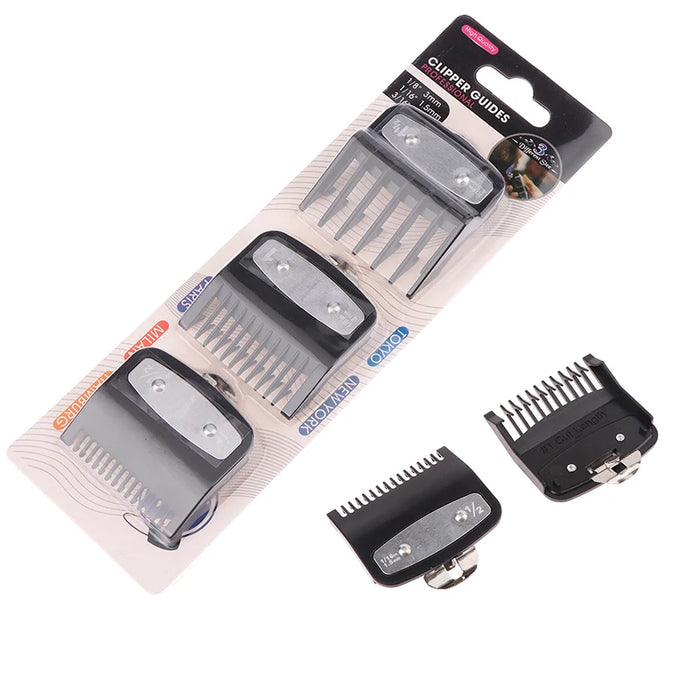 3 Pcs Hair Clipper Guards Guide Combs Trimmer Cutting Guides Styling Tools Attachment Compatible 1.5mm 3mm 4.5mm