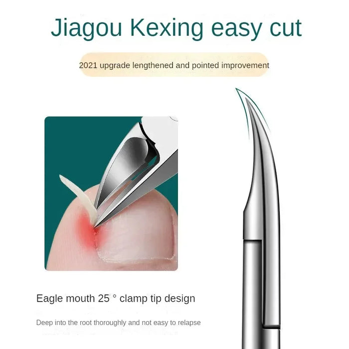 Professional Toe Nail Clippers Cutter ingrown toenail tool Thick Nails Dead Skin Dirt Remover Super Sharp Curved Blade Nail Tool