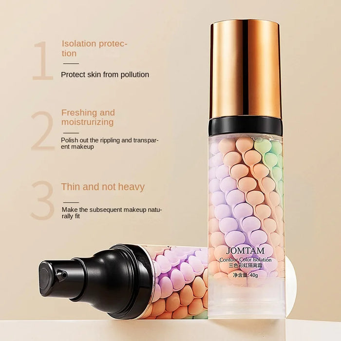 Three Colors Liquid Concealer Mixed Isolation Lotion Makeup Invisible Pore Moisturizing Bright Skin Face Primer Base Foundation