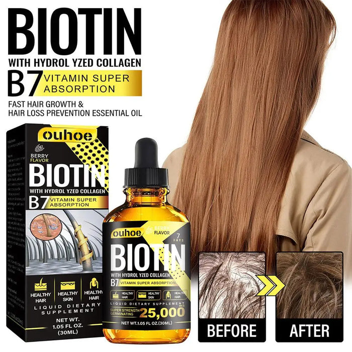 Nutrition Biotin Liquid Drops Essential Oil Collagen B7 Vitamin Oil Trengthen Hair Root Anti Hair Weak Treatment