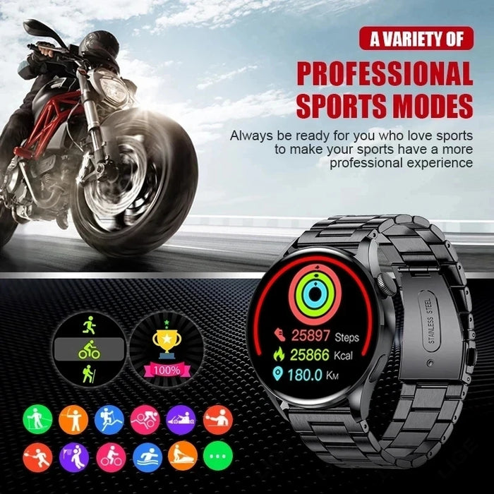 New GPS Smart Watch Men For GT4 Pro 360*360 AMOLED Screen Heart rate Bluetooth Call IP68 Waterproof Blood Oxygen Smartwatch 2024