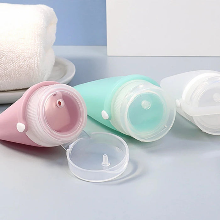 Portable Silicone Travel Bottle Cosmetic Storage Refillable Lotion Bottle Leakproof Shampoo Container Squeeze Tube Empty Bottle