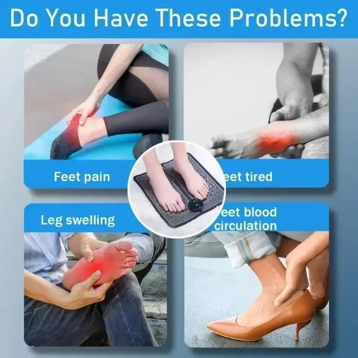 Electric EMS Foot Massager Pad Electrical Muscle Stimulation Foot Massager USB Charging Portable