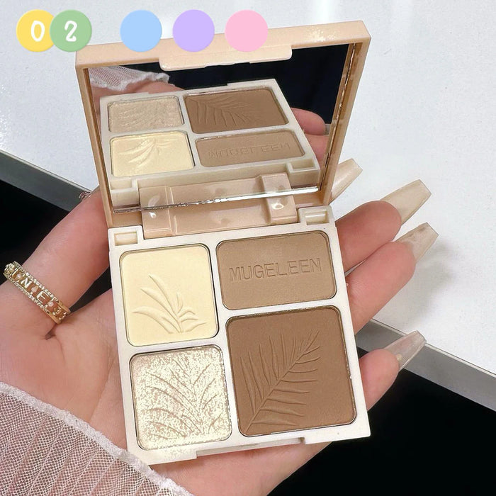 4 Colors Facial Highlighter Makeup Palette 3D Nose Shadow Cosmetics Matte Face Contouring Shadow Palette Face Beauty Makeup Tool