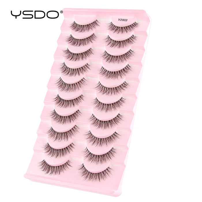 Lashes 3/10 Pairs Half Lashes Cat Eye Natural Long Lashes 3D Mink Eyelashes Full Strip Lashes Makeup Extension Tools