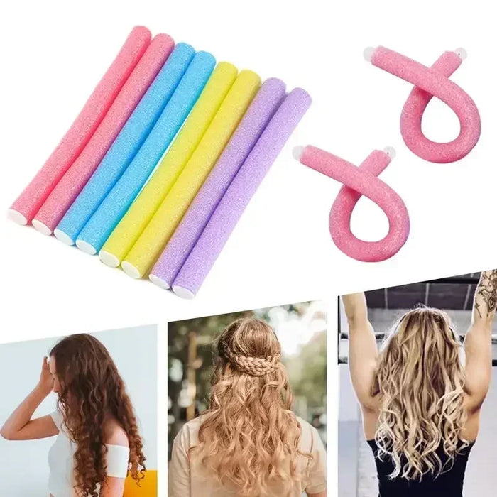 10pcs Heatless Hair Curler No Heat Hair Rollers Soft Curls Curling Rod Roller Sticks Perm Rods Wave Formers Hair Styling Tools