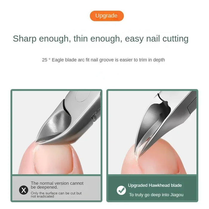 Professional Toe Nail Clippers Cutter ingrown toenail tool Thick Nails Dead Skin Dirt Remover Super Sharp Curved Blade Nail Tool